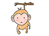 Monkey wrapping a tail around a tree | Shin | Animal-Character | Person | Free illustration