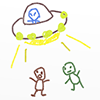 Spaceship / Abduction / UFO --Character ｜ Person ｜ Free Illustration