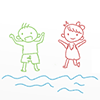 Beach / Beach / Children-Characters | People | Free Illustrations